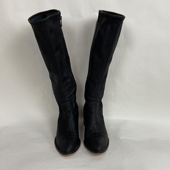 BCBGENERATION Sunshine Vegan Suede Leather Black Knee High Tall Side Zip Boots - Picture 3 of 16